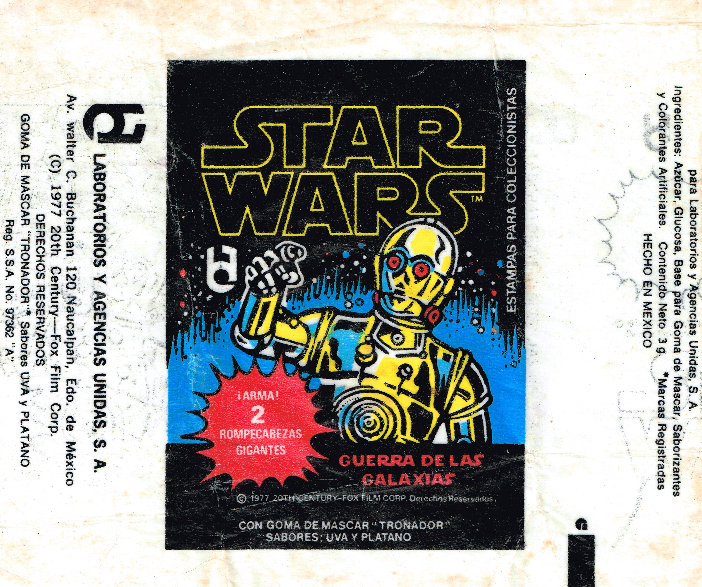 allens and regina star wars trading cards 1977 1983 swnz topps mexico flyer
