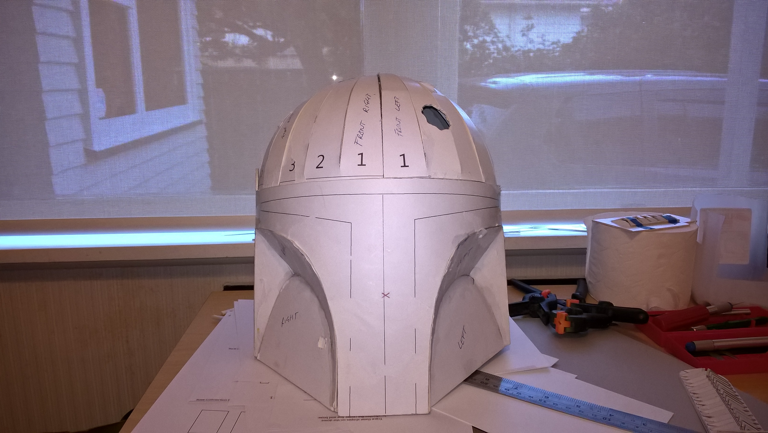 Dome in place and dent cut out.