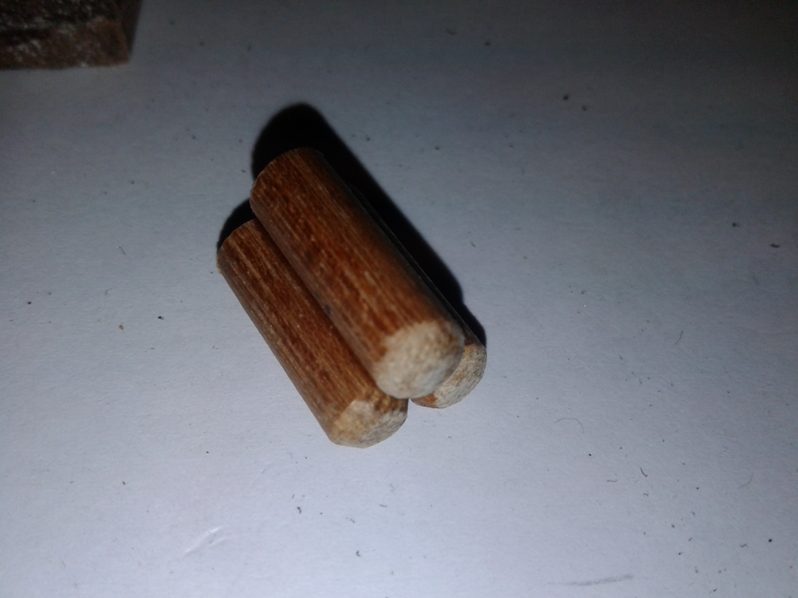 Small dowel cut to size and glued together
